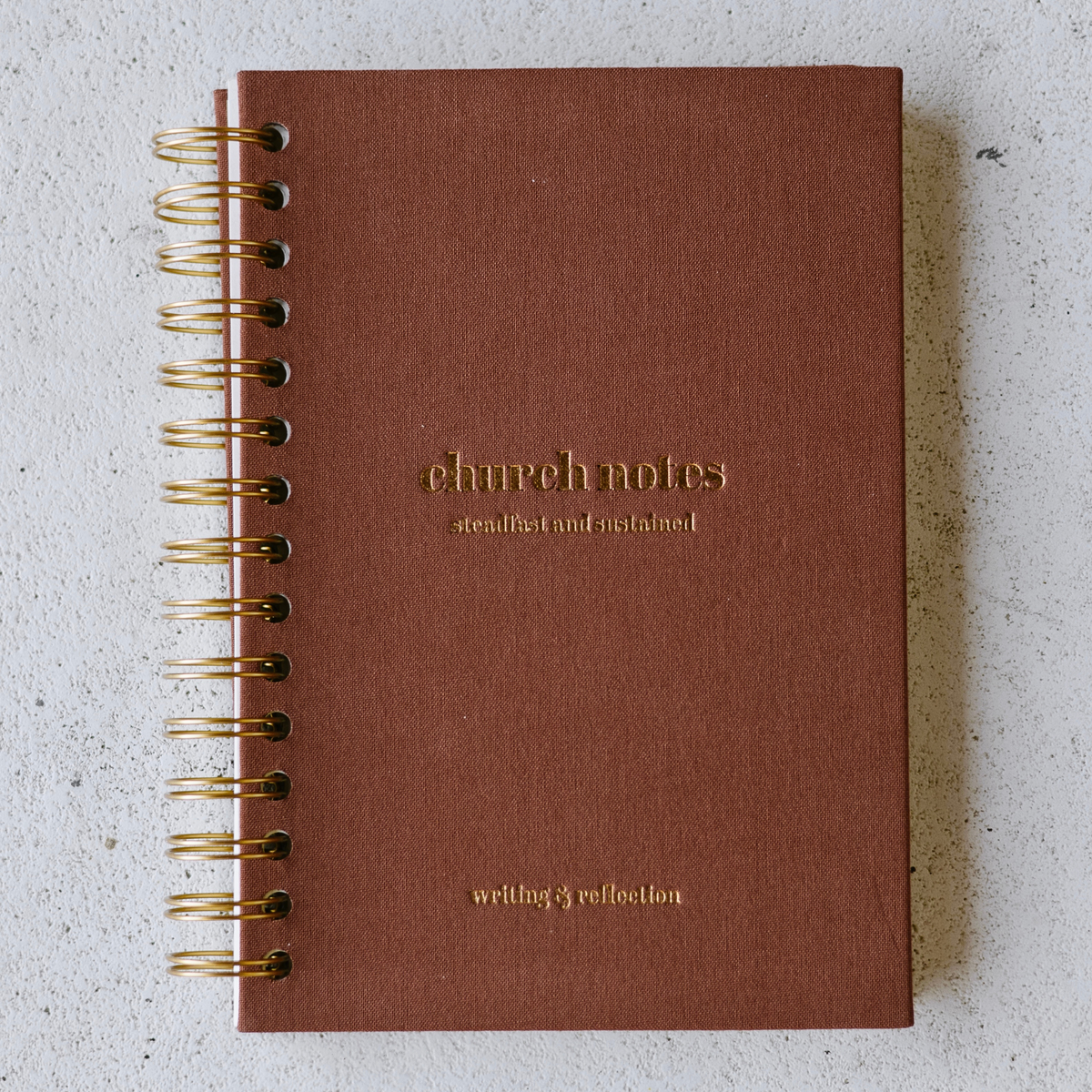 Mocha Brown spiral Church Notes Journal