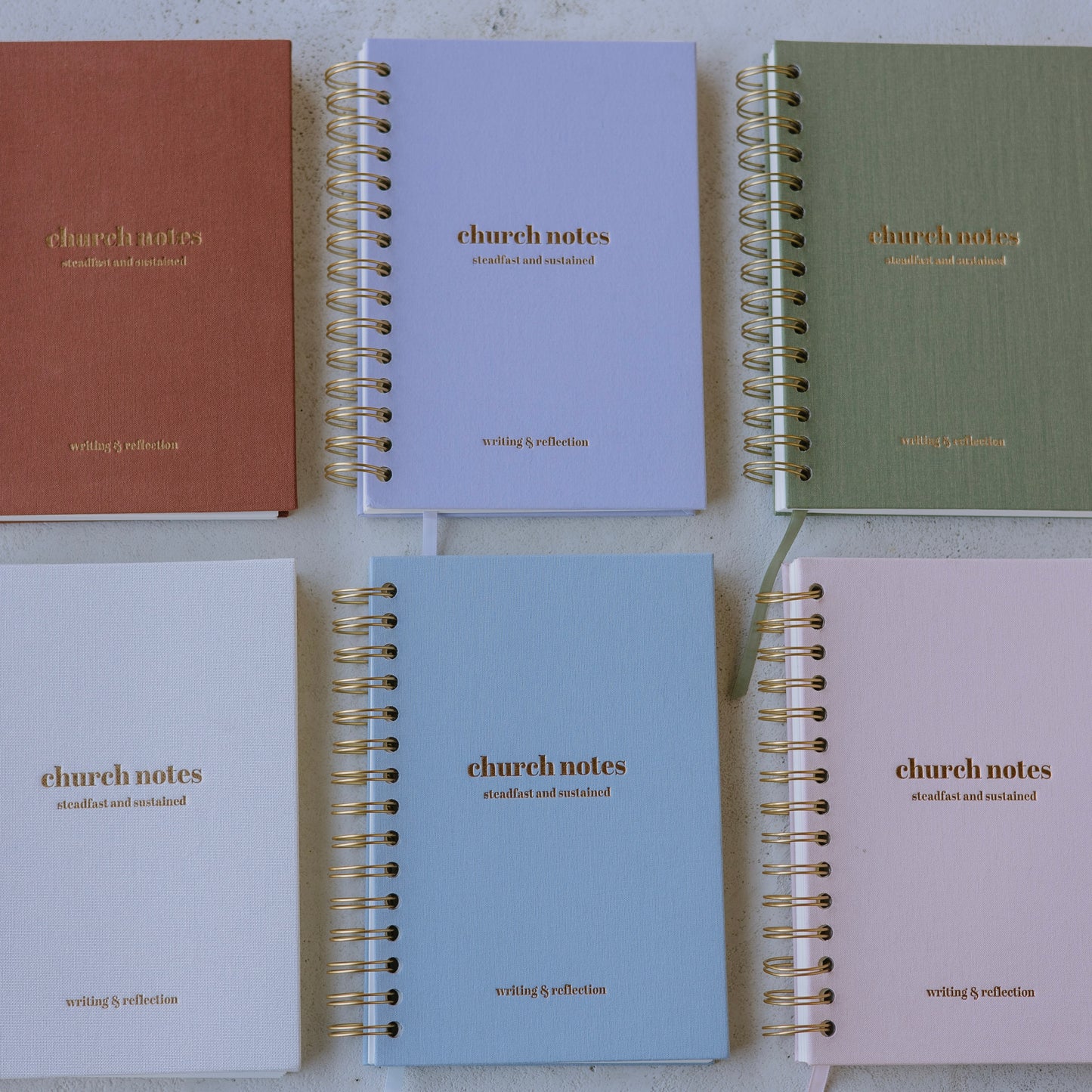 Church Notes Journal - Spiral Linen Blue