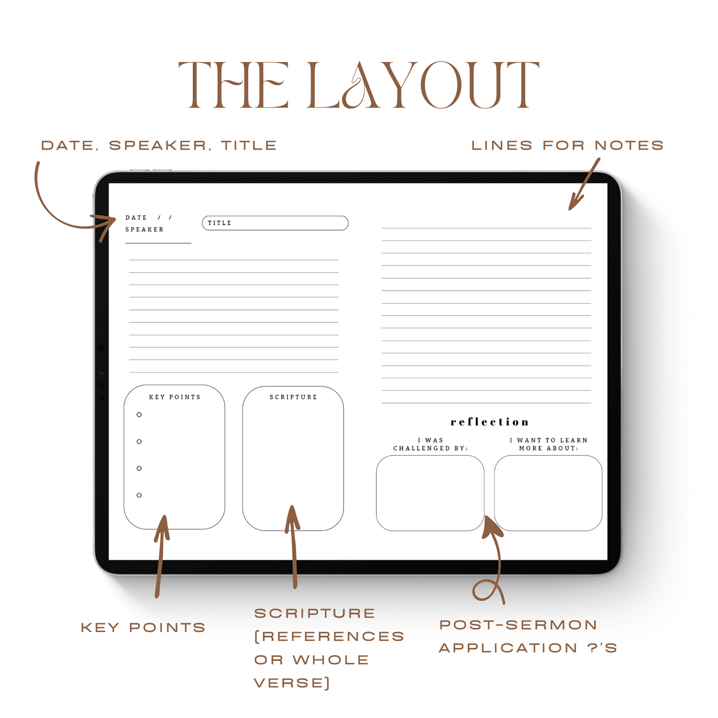 Church Notes Journal: Digital Version // Minimalist, Black & White