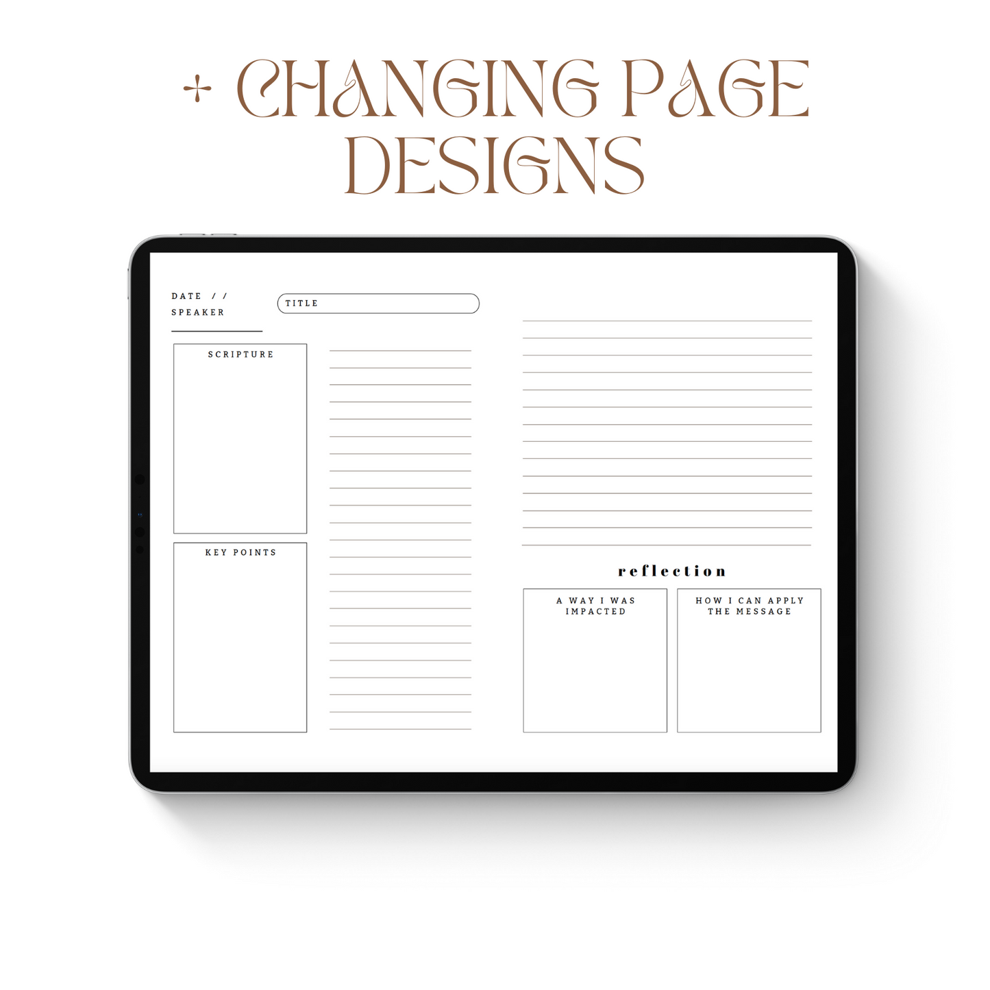 Church Notes Journal: Digital Version // Minimalist, Black & White