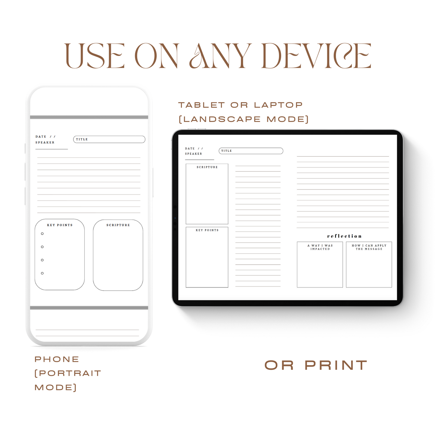 Church Notes Journal: Digital Version // Minimalist, Black & White