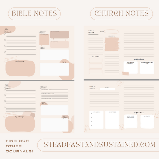 Bible Notes Journal: Digital Version - PDF Bundle - Steadfast and Sustained