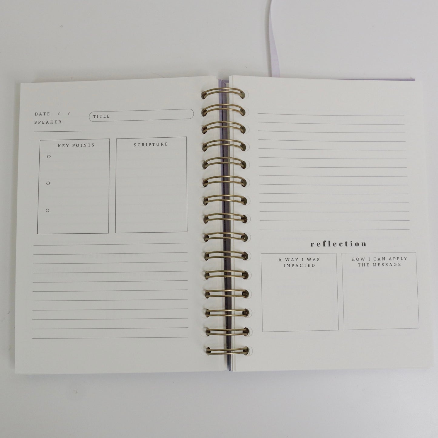 Church Notes Journal - Spiral Linen Purple