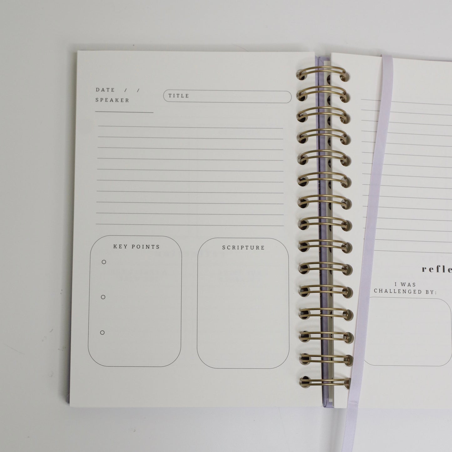 Church Notes Journal - Spiral Linen Purple