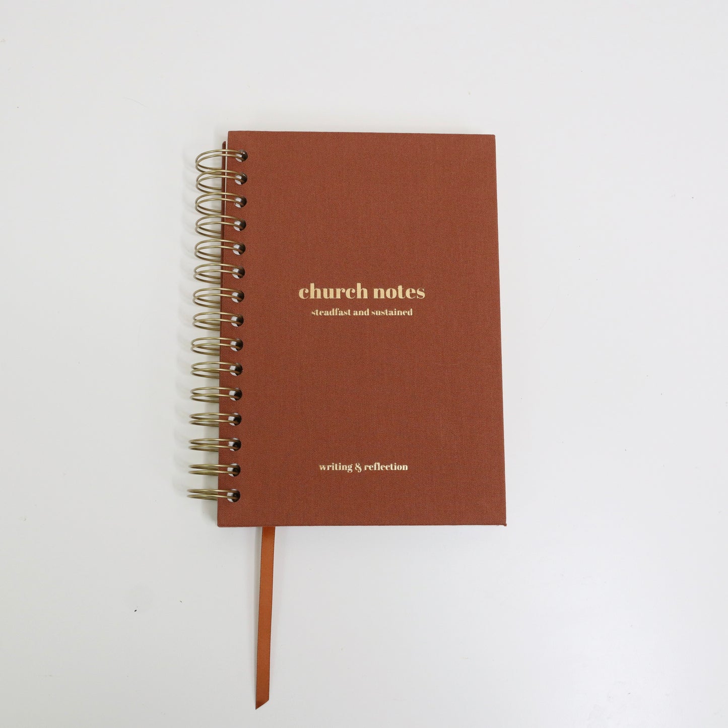 Church Notes Journal - Spiral Linen Brown