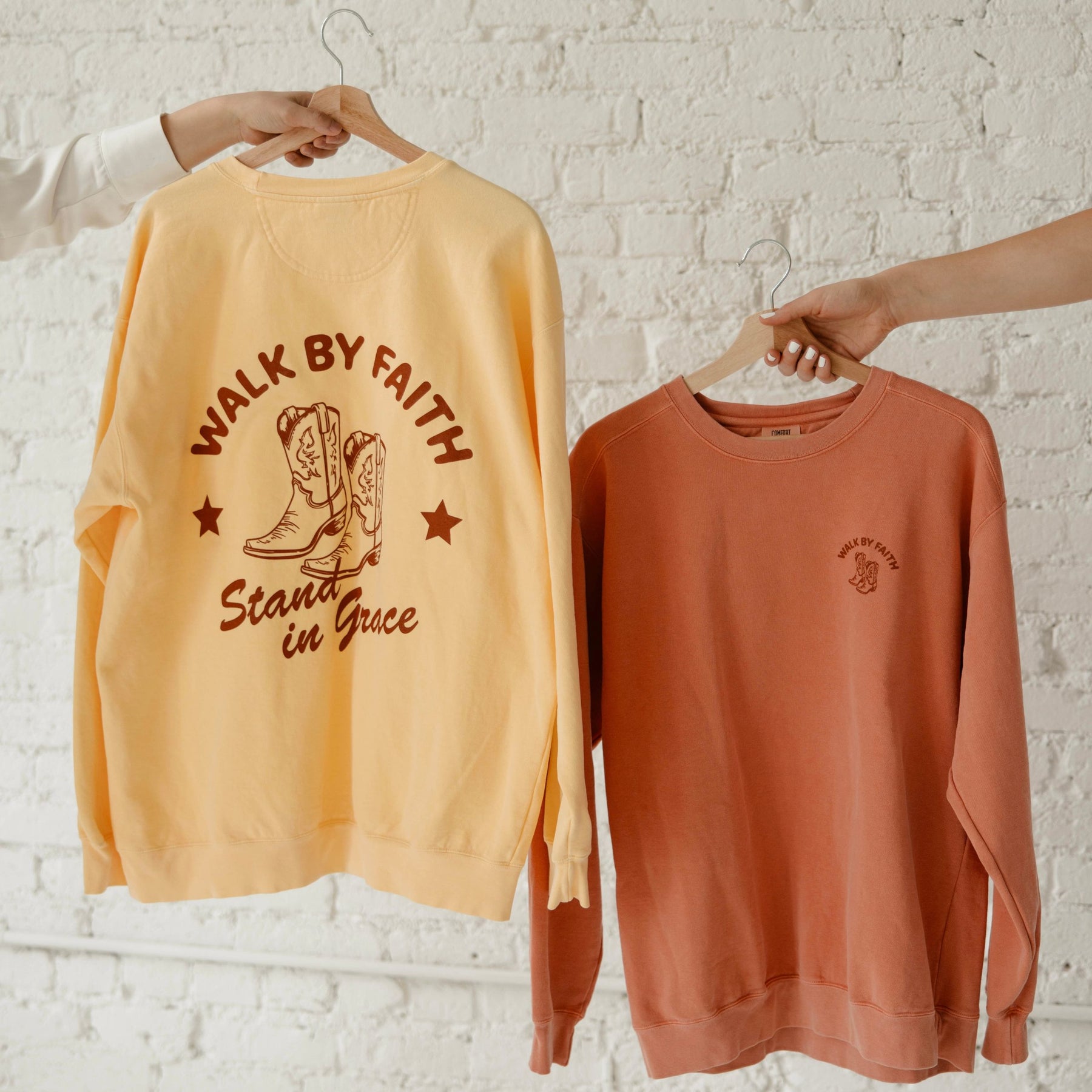 Walk by Faith western crewneck — faith-based sweatshirt for women