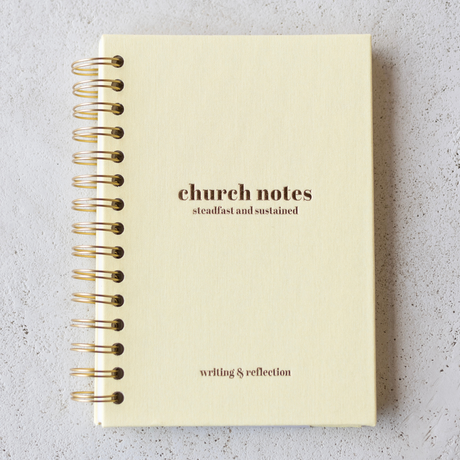 Church Notes Journal Spiral | Stay Focused & Grow in Faith Weekly - Lemon Yellow / 6 x 8"