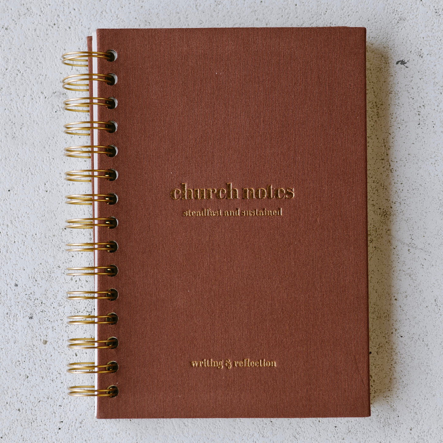 Mocha Brown spiral Church Notes Journal