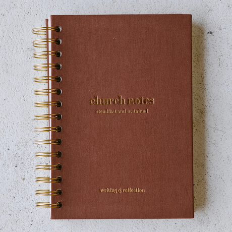 Church Notes Journal Spiral | Stay Focused & Grow in Faith Weekly - Mocha Brown / 6 x 8"