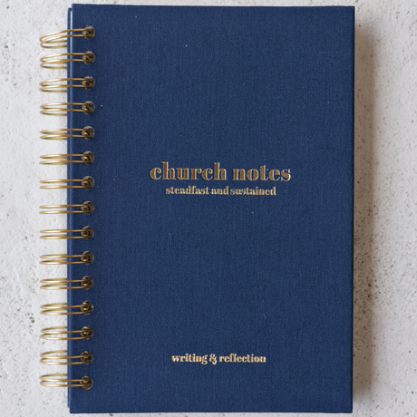 Church Notes Journal Spiral | Stay Focused & Grow in Faith Weekly - Navy Blue / 6 x 8"