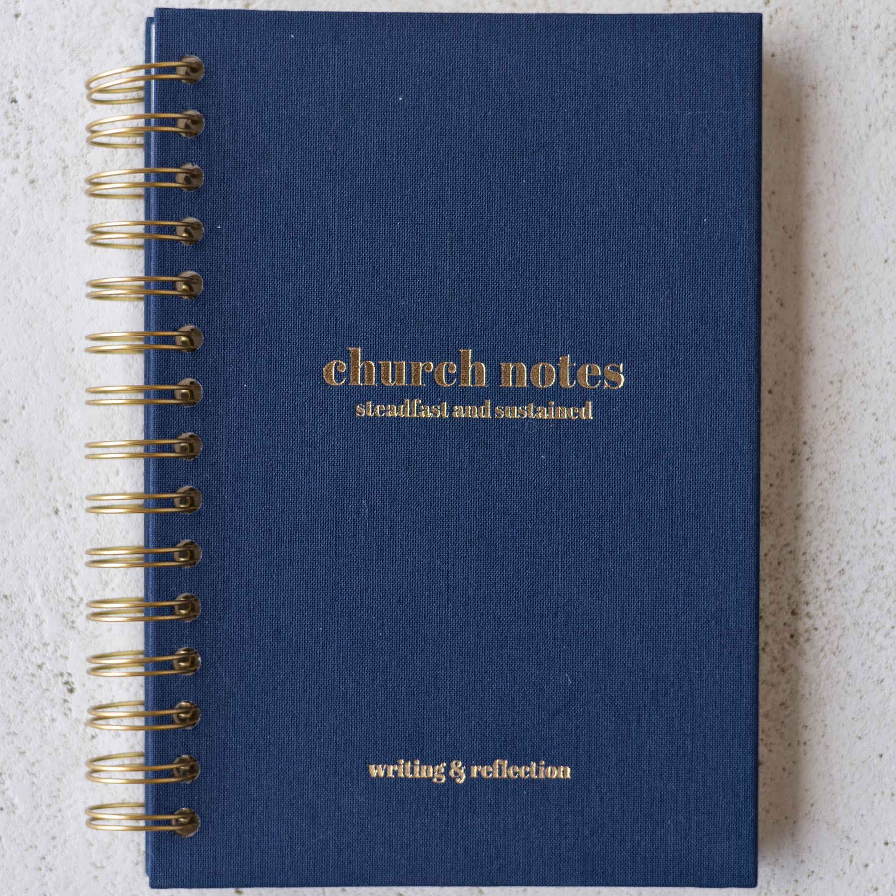 Church Notes Journal Spiral in Navy Blue