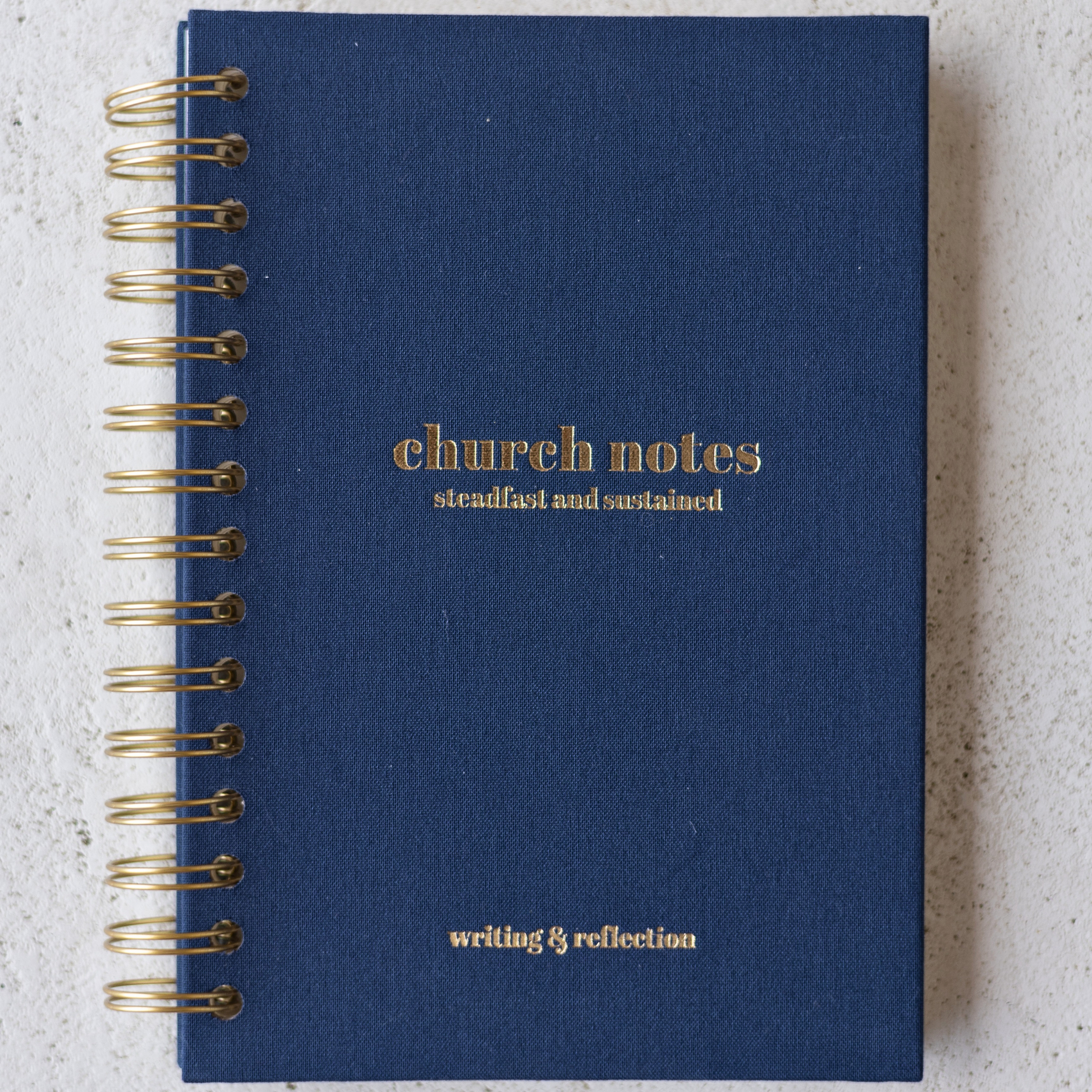 Church Notes Journal Spiral in Navy Blue