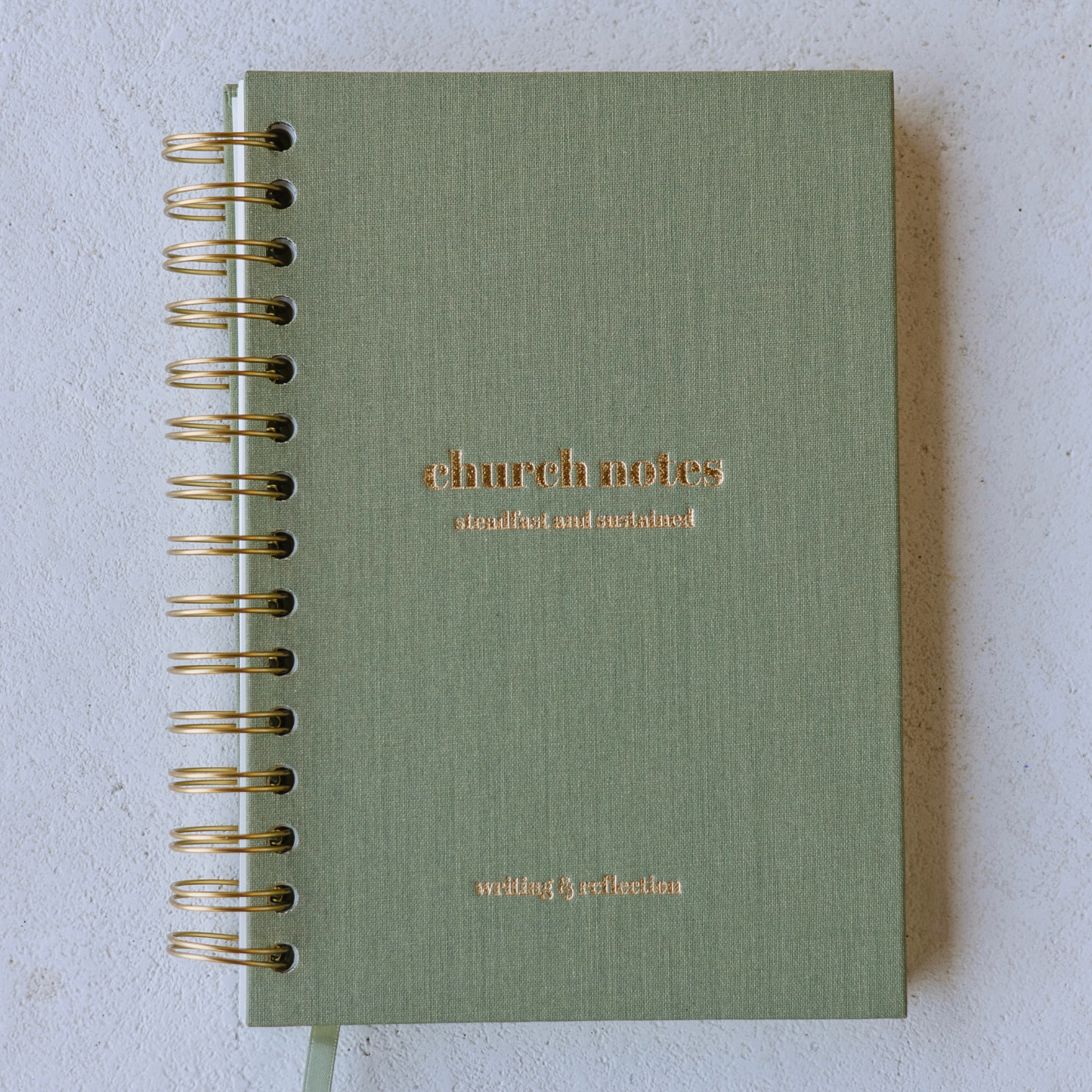 Sage Green spiral Church Notes Journal
