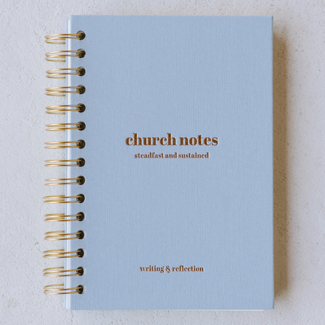 Church Notes Journal Spiral | Stay Focused & Grow in Faith Weekly - Sky Blue / 6 x 8"