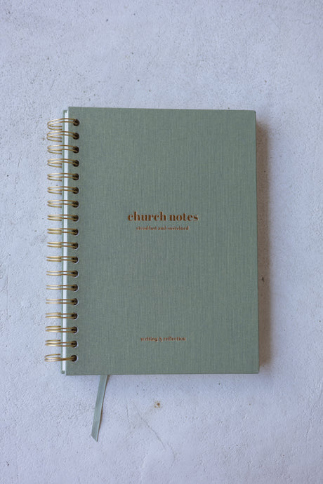 Spiral Church Notes Journal - Sage Green / Large / 7 x 10"