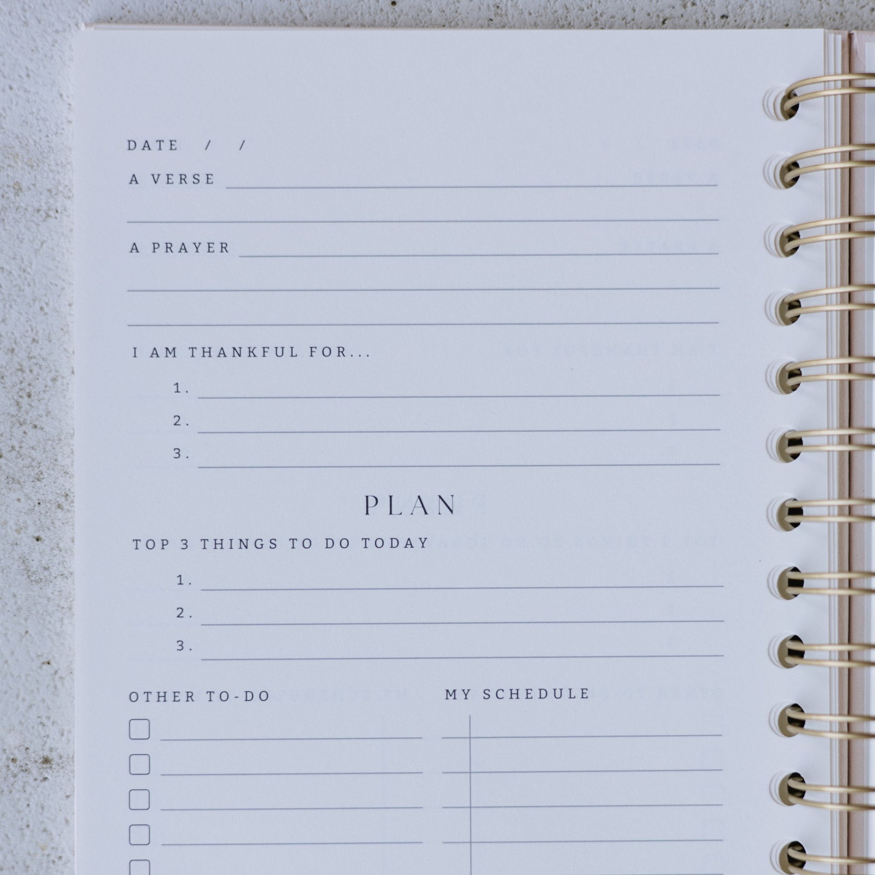Faith planner for staying organized and intentional