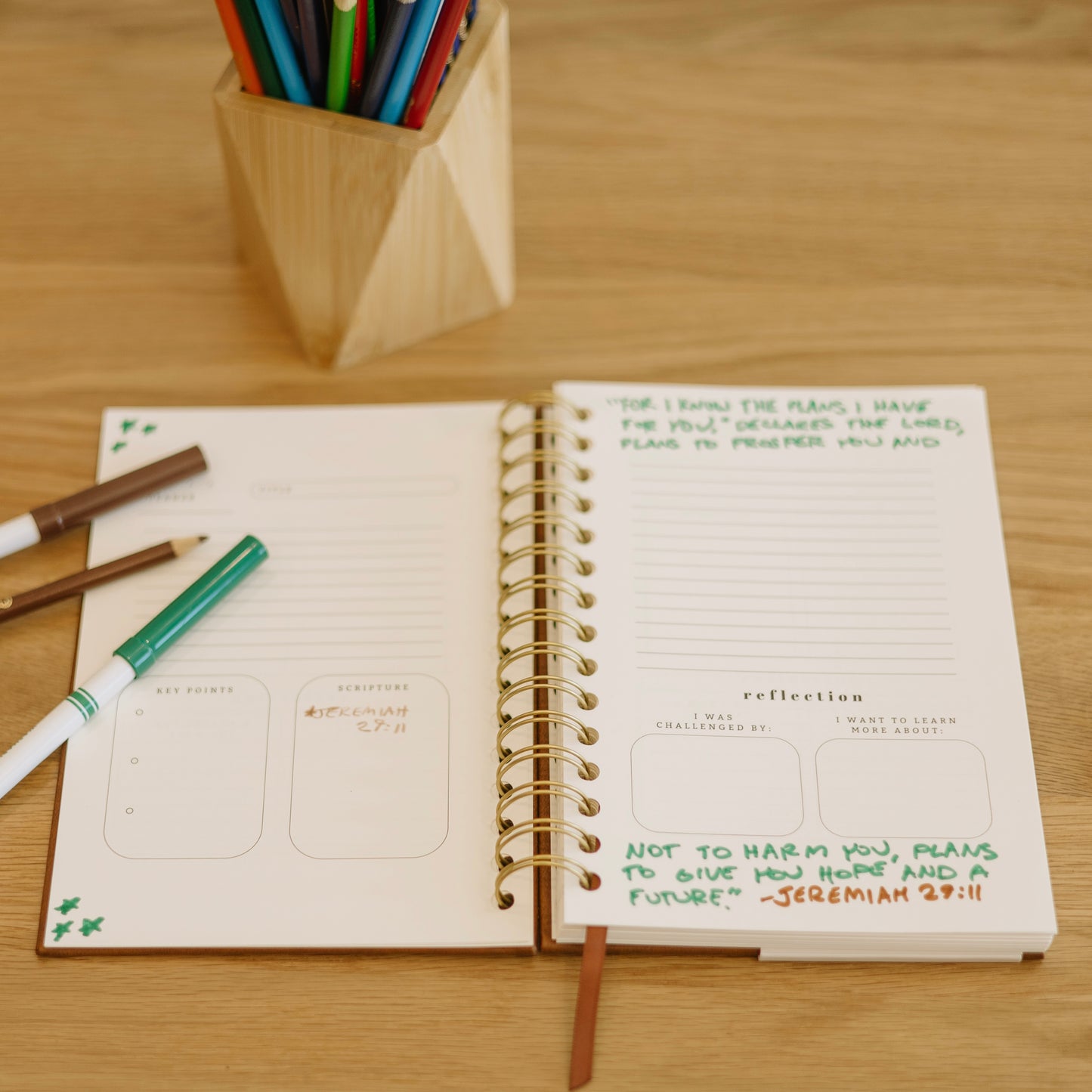 Church Notes Journal - EXTRA MARGIN SPACE Edition - Brown Faux Leather