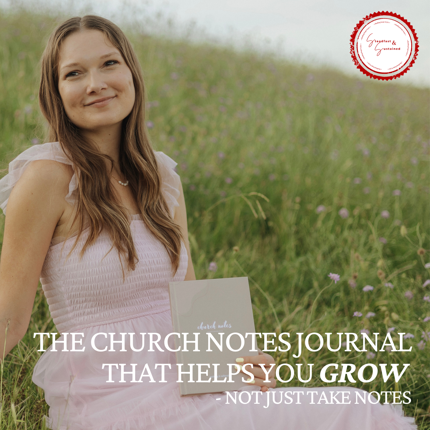 Durable hardcover Church Notes Journal for taking notes at church