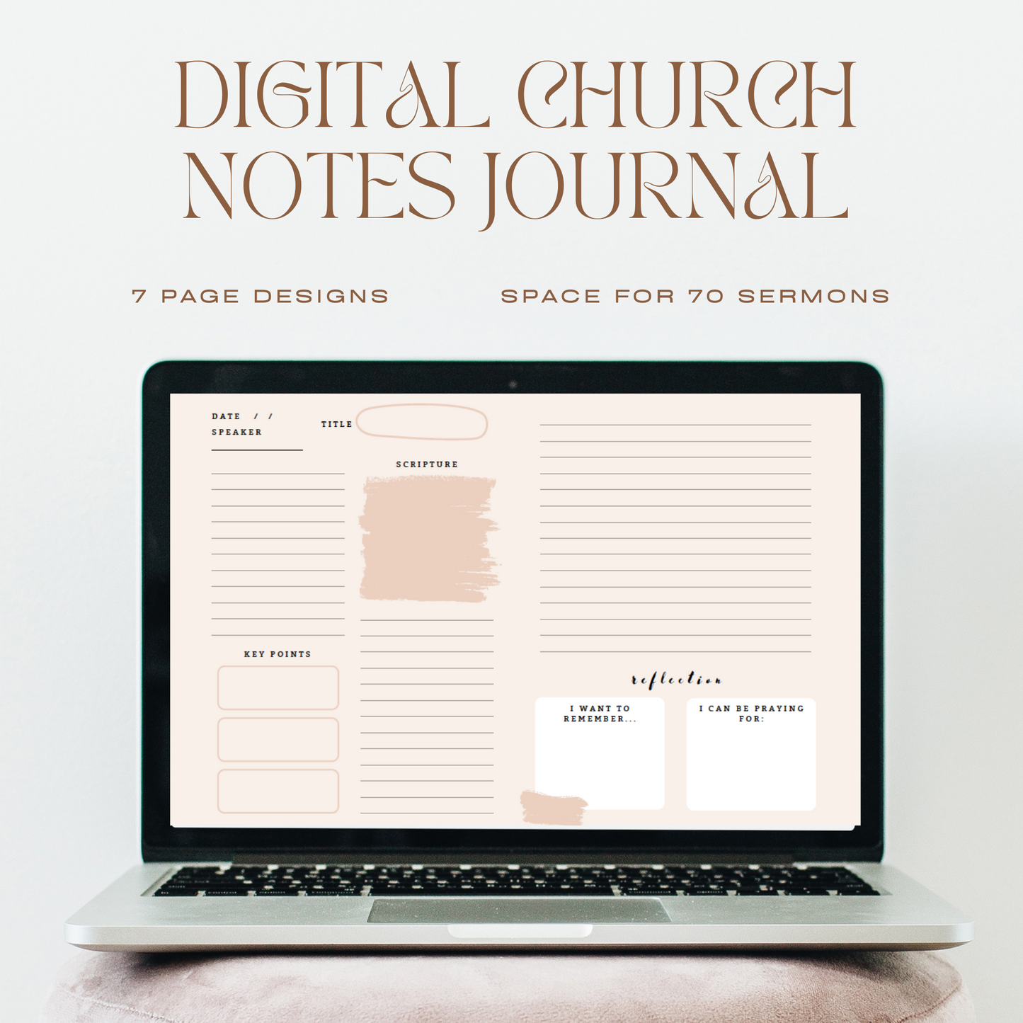 Church Notes Journal: Digital Version // Pink