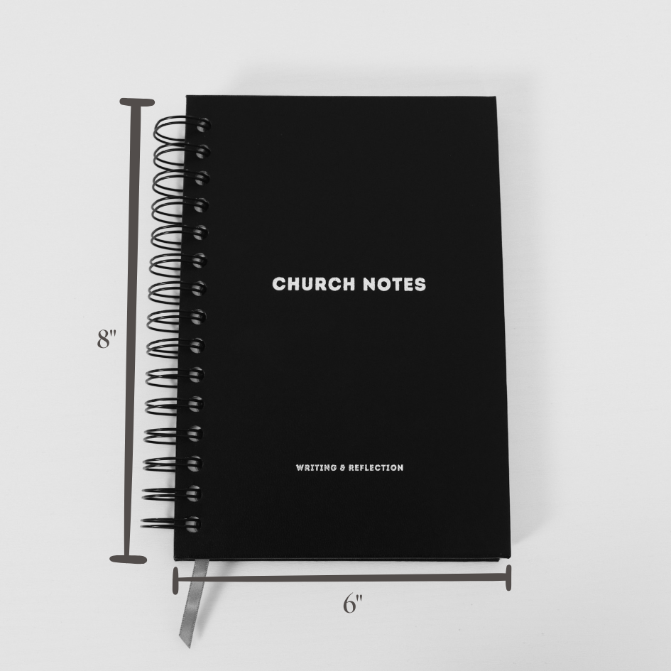 Church Notes Journal - EXTRA MARGIN SPACE Edition - Black Leatherette