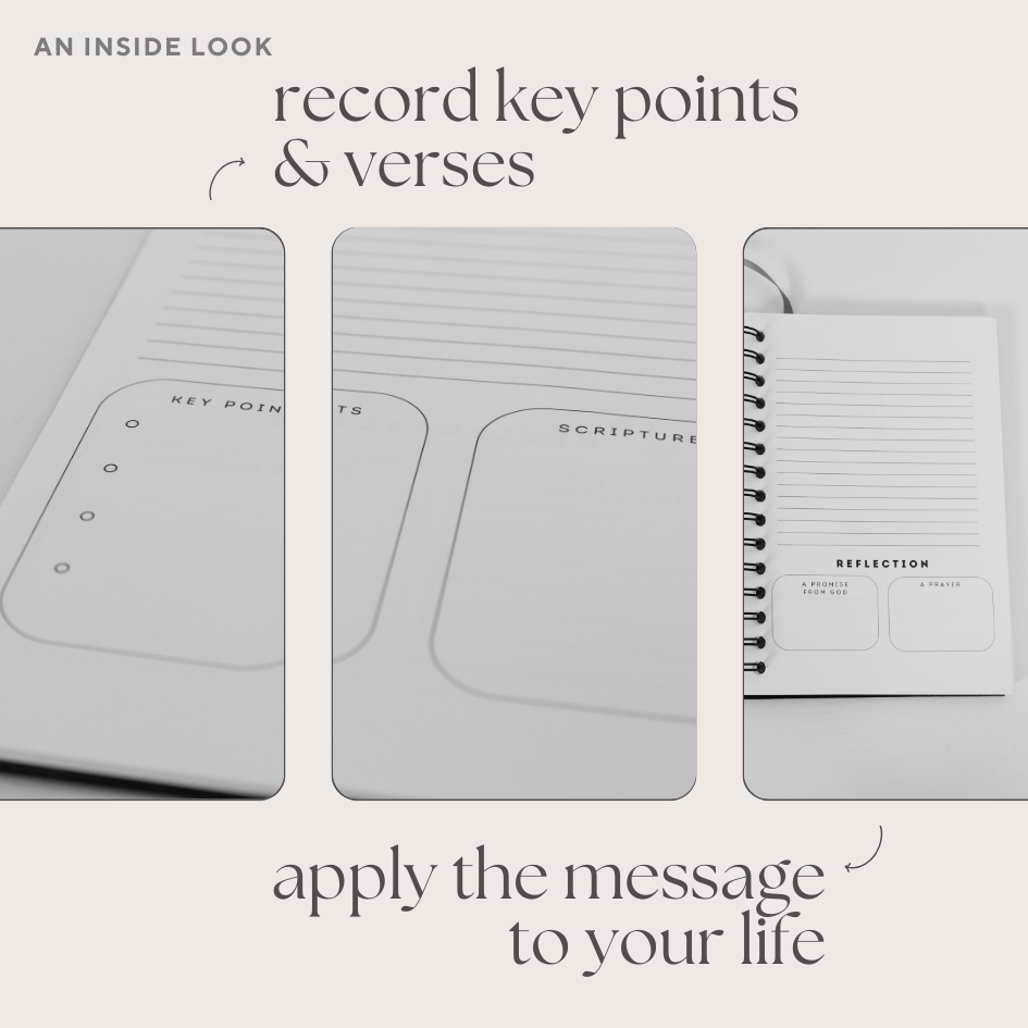 Church Notes Journal - EXTRA MARGIN SPACE Edition - Black Leatherette