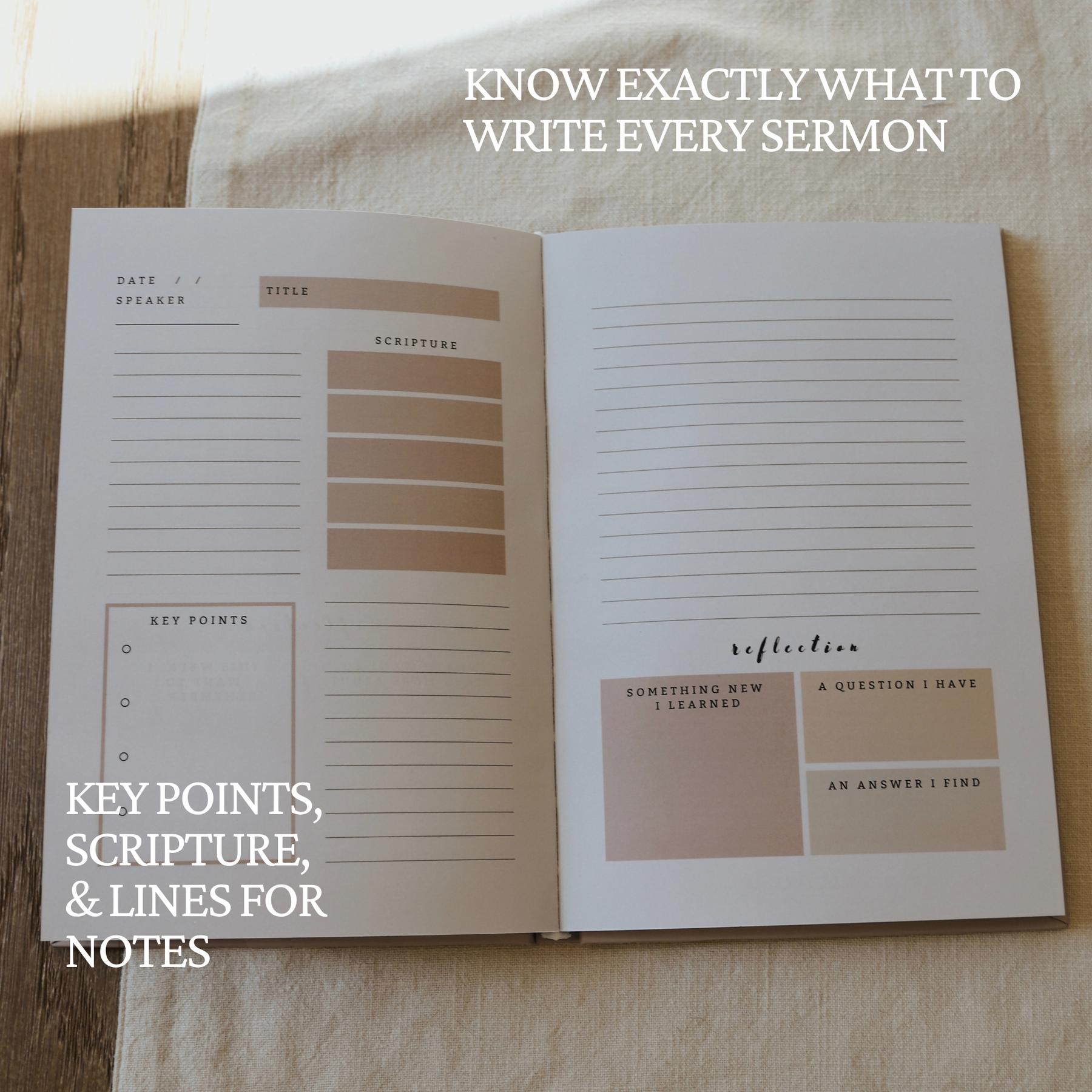 Guided colorful hardcover Church Notes Journal by Steadfast & Sustained