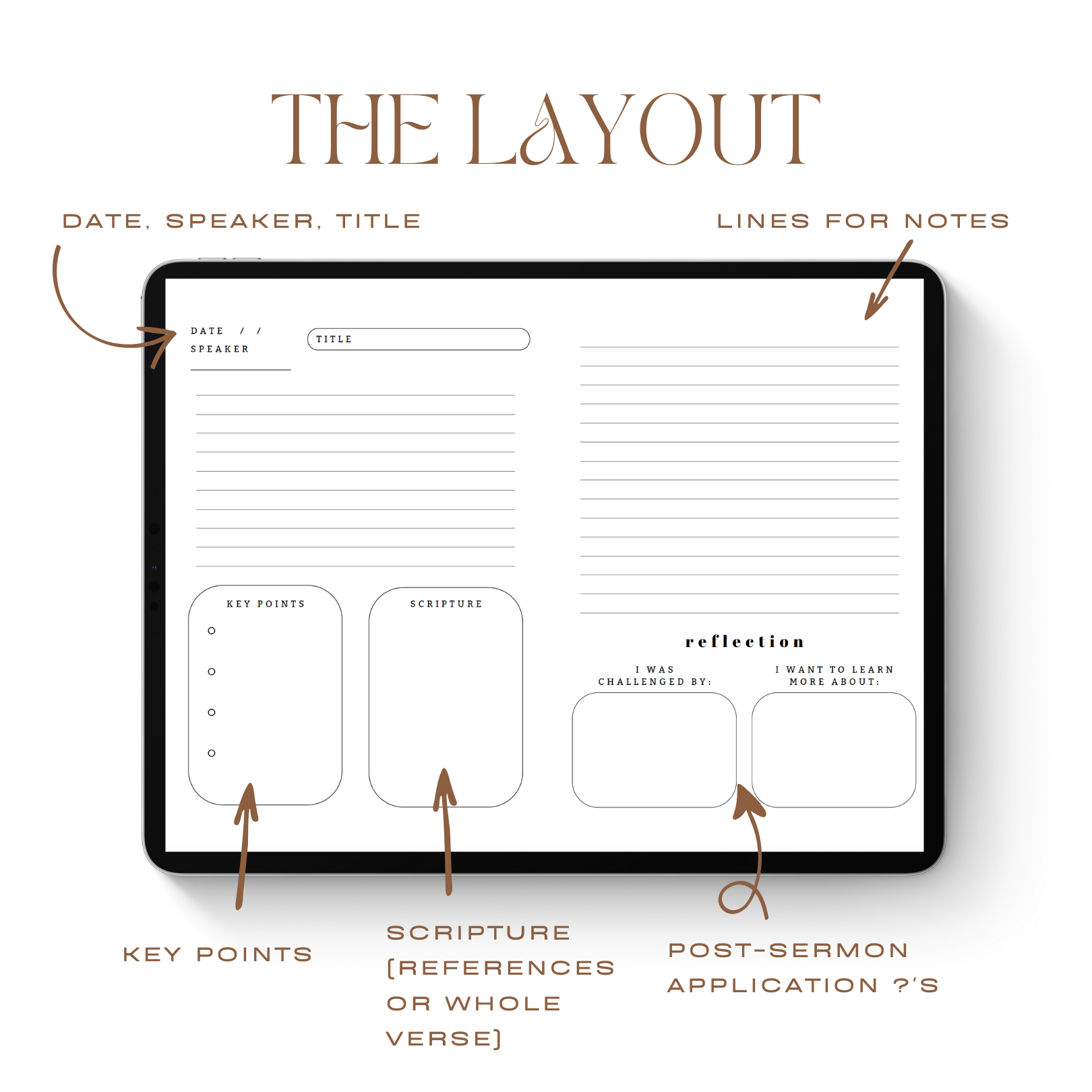 Church Notes Journal: Digital Version // Minimalist, Black & White