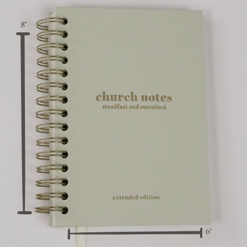 Church Notes Journal - Extended Edition - Spiral, Light Green Leatherette