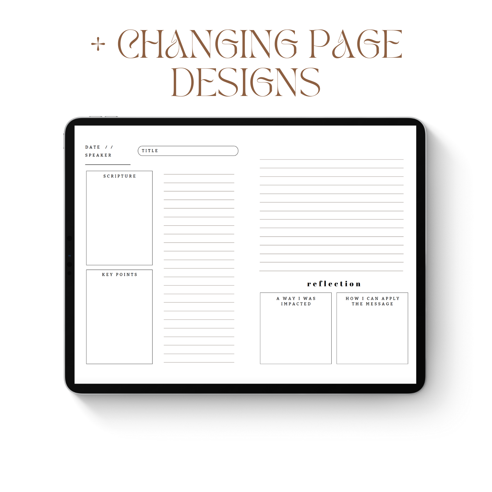 Church Notes Journal: Digital Version // Minimalist, Black & White