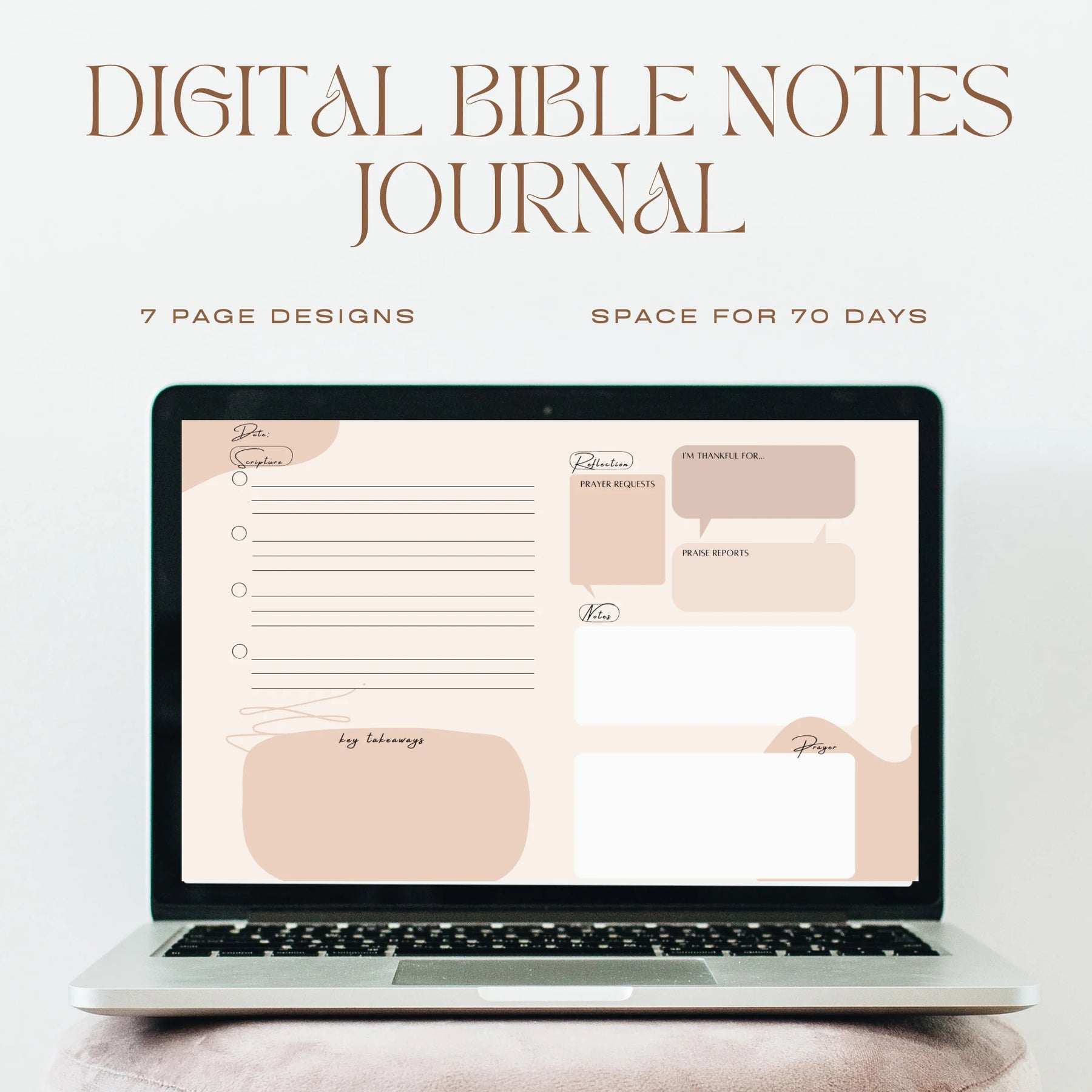 Digital Bible Notes Journal — printable Bible study journal PDF