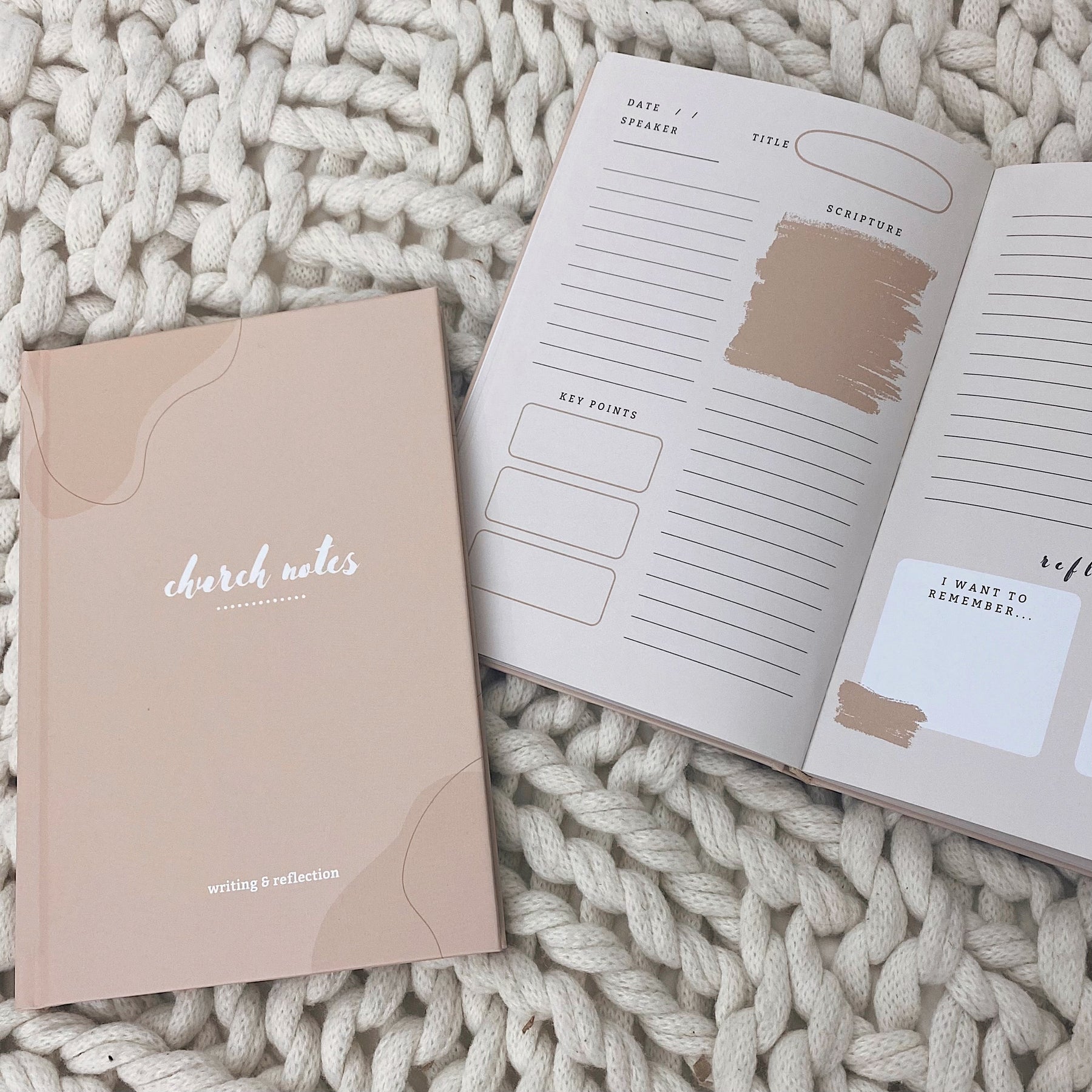 Hardcover Bible Notes and Church Notes journal set