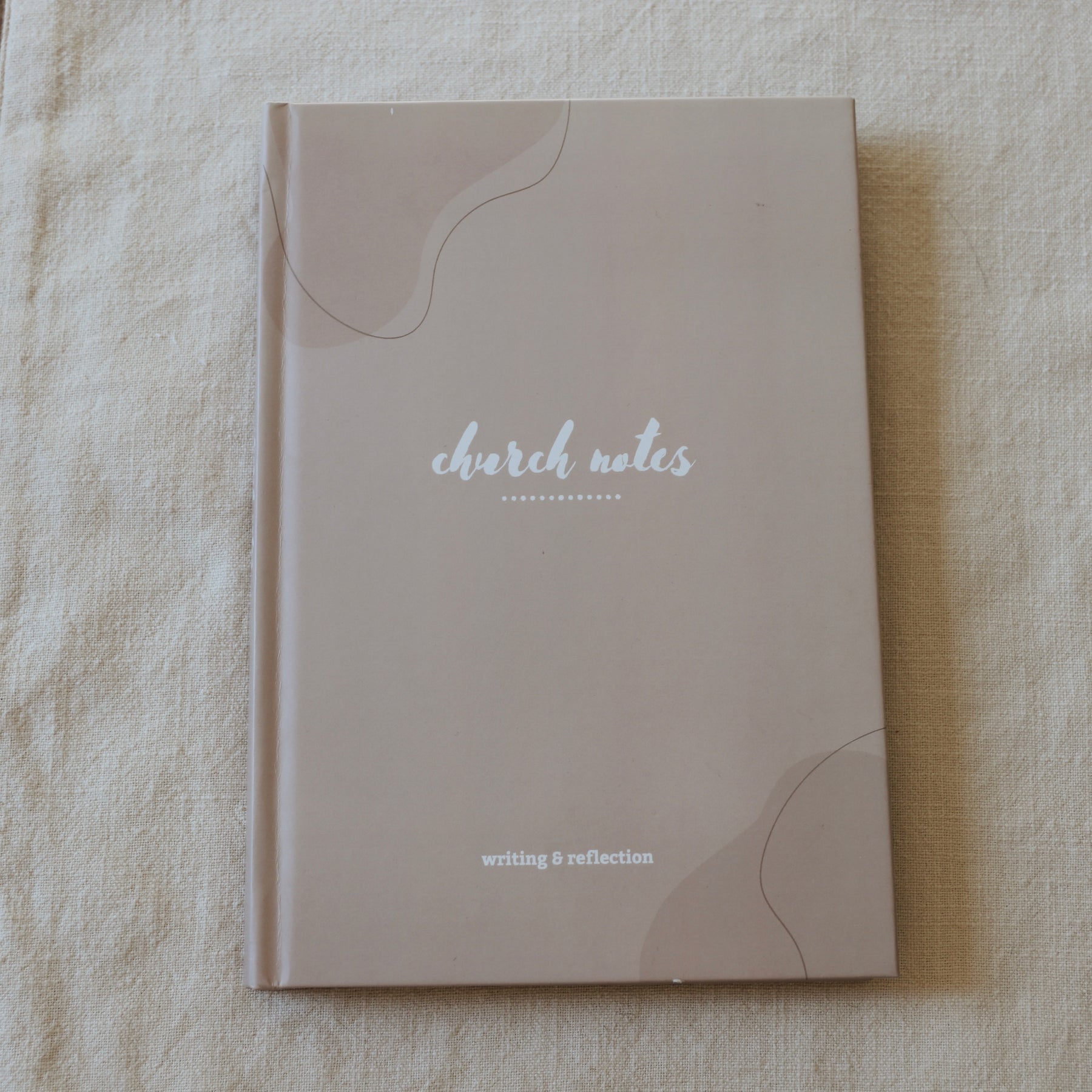 Steadfast & Sustained Church Notes Journal in tan hardcover — guided sermon notes journal