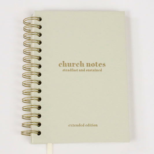 Church Notes Journal - Extended Edition - Spiral, Light Green Leatherette