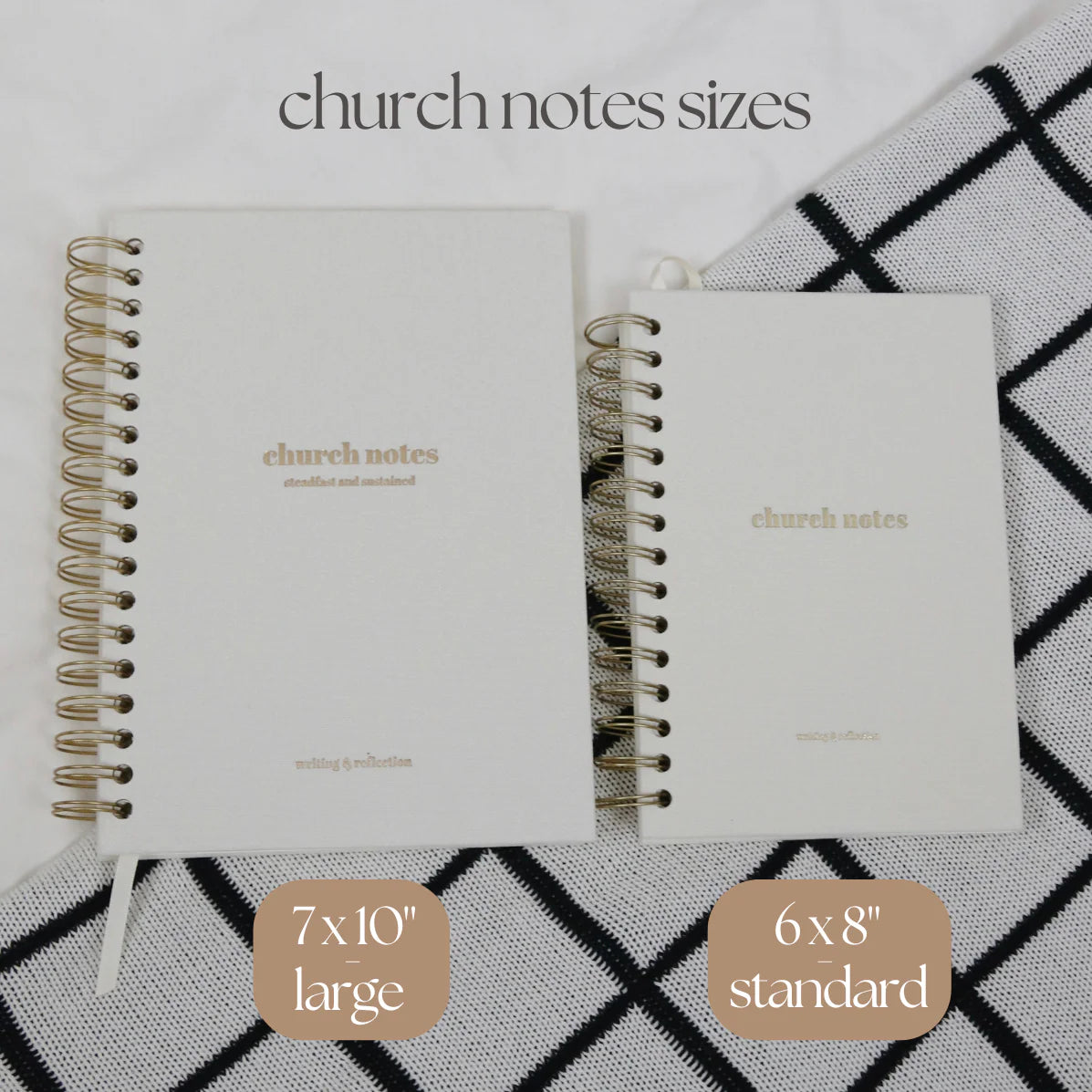 Church Notes Journal - Spiral Linen, Size Large (7 x 10")