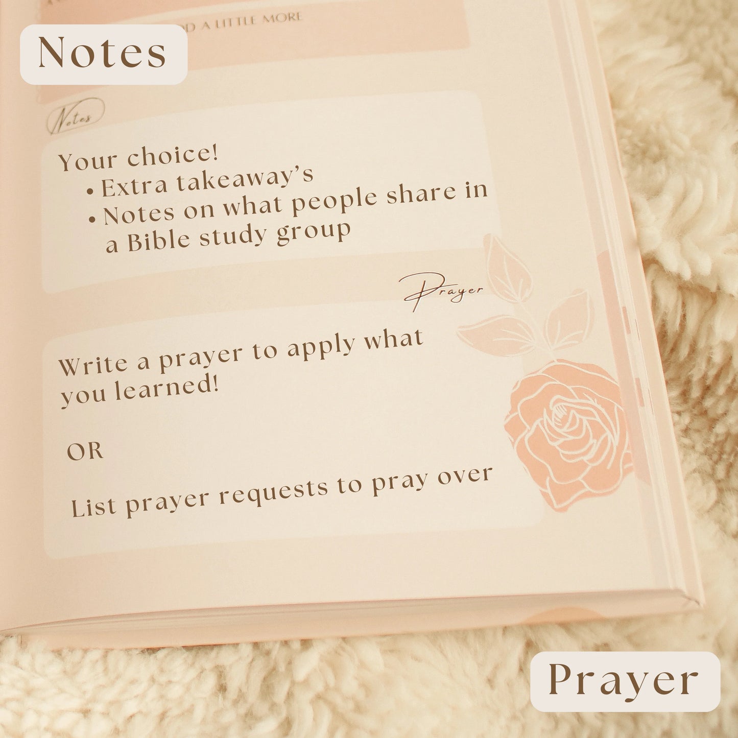 Bible Notes & Reflection Journal - Pink Hardcover