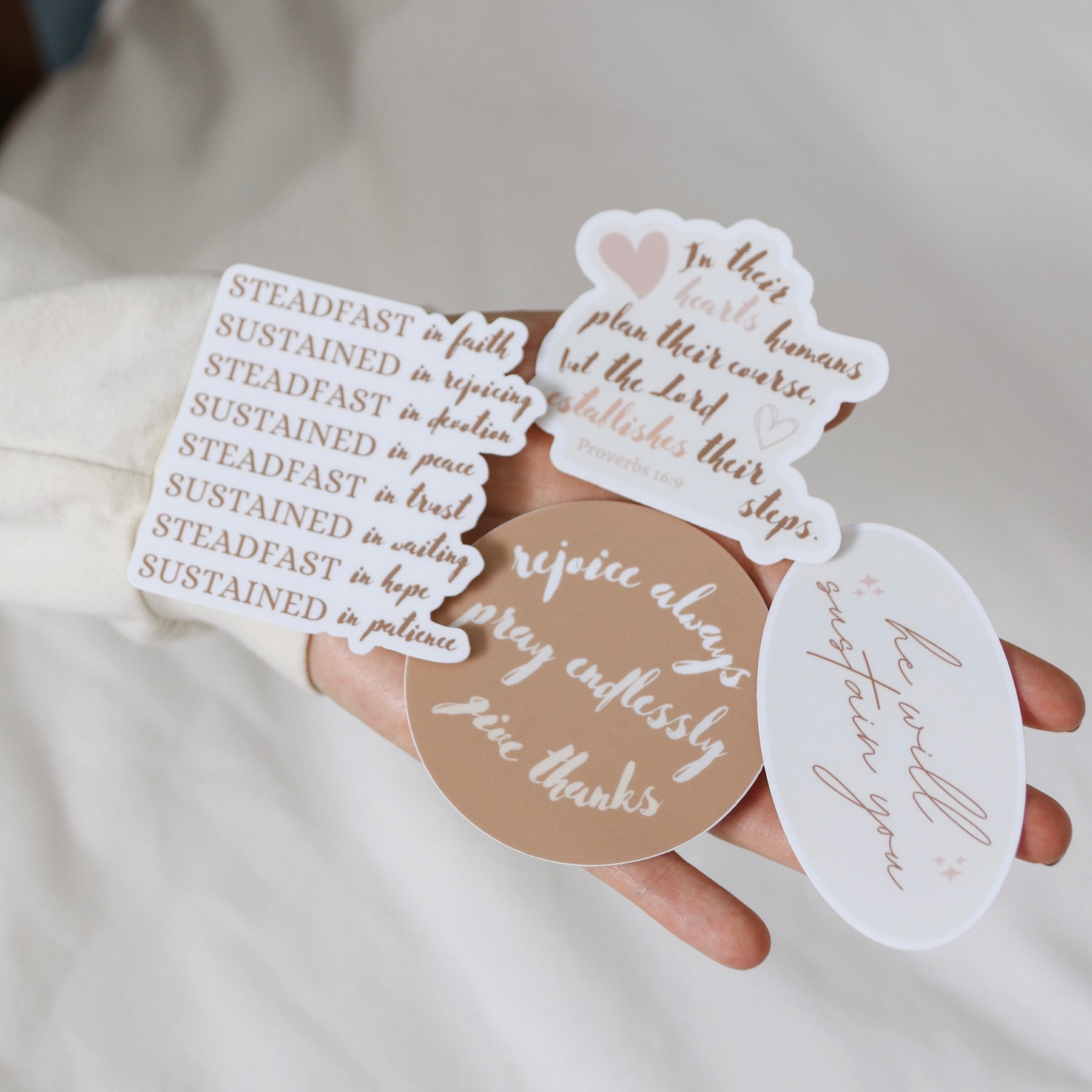 4 Christian Stickers Bundle - Minimalist