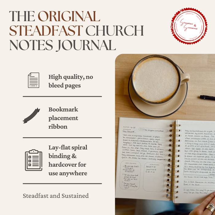 Church Notes Journal guided sermon-note pages for writing and reflection