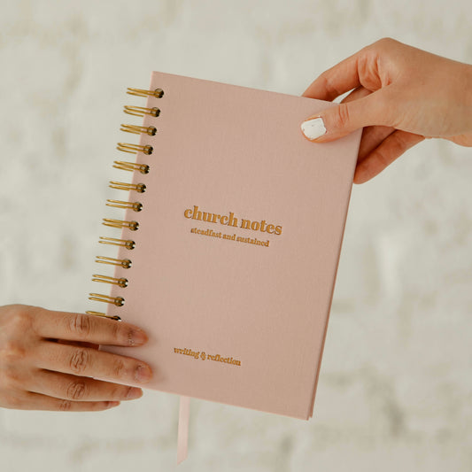 Church Notes Journal - Spiral Linen Pink