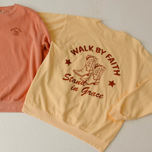 Walk by Faith, Stand in Grace Crewneck