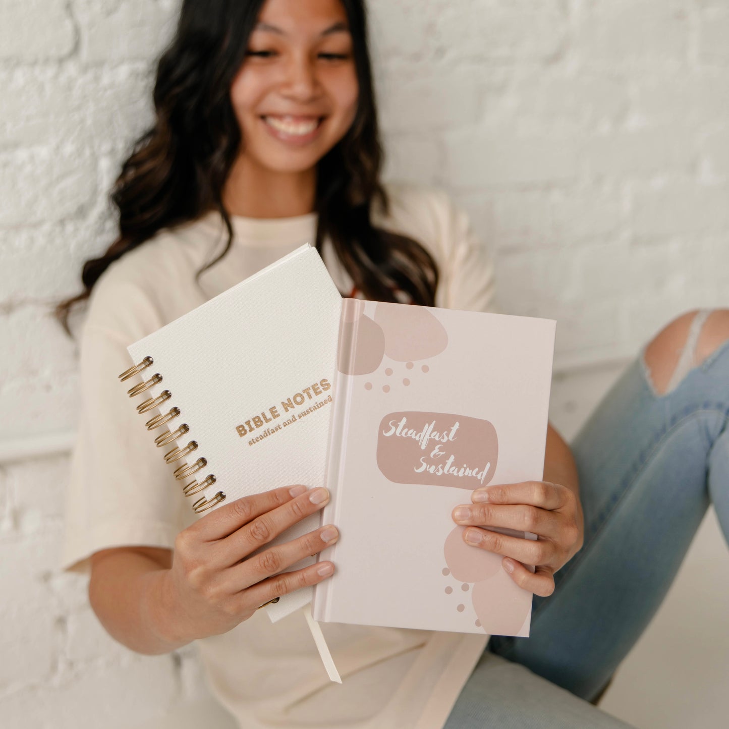 Bible Notes & Reflection Journal - White Linen Spiral - SLIGHTLY IMPERFECT