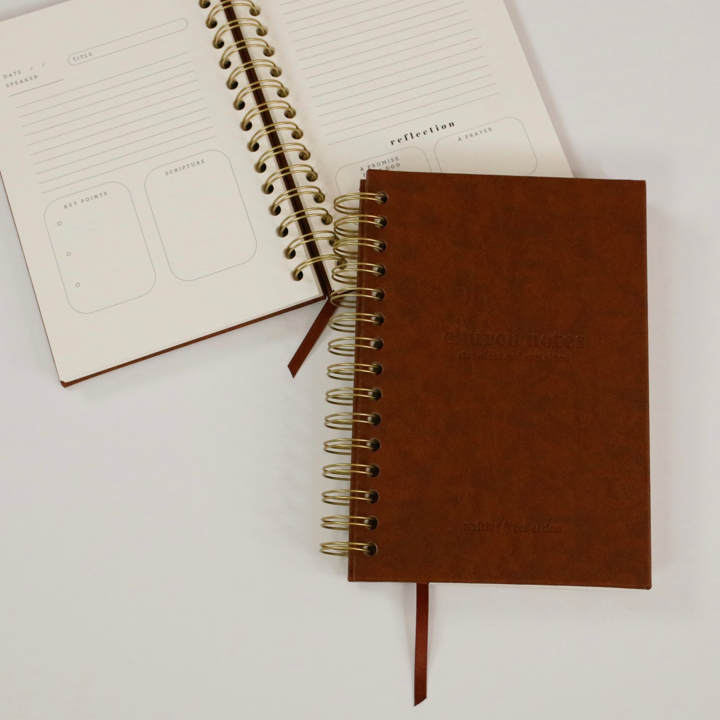 Church Notes Journal - EXTRA MARGIN SPACE Edition - Brown Faux Leather