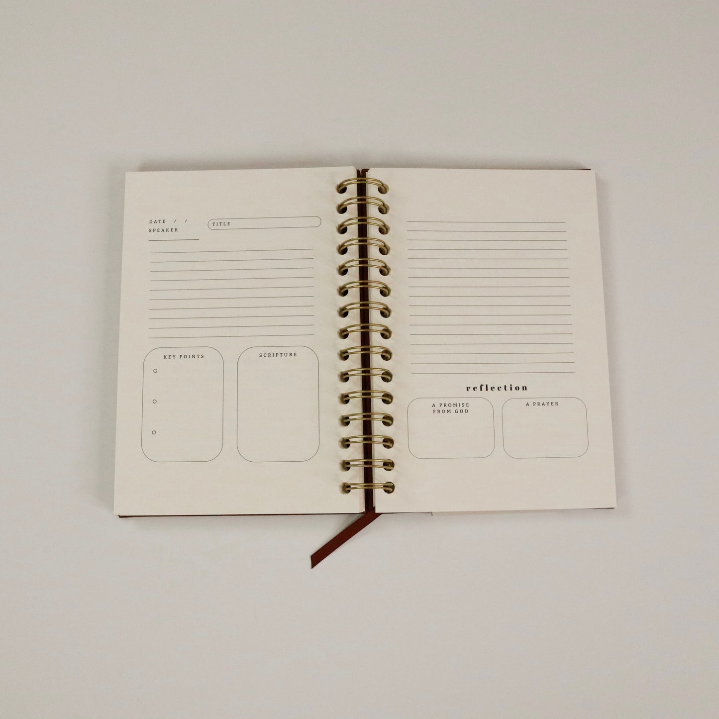 Church Notes Journal - EXTRA MARGIN SPACE Edition - Brown Faux Leather