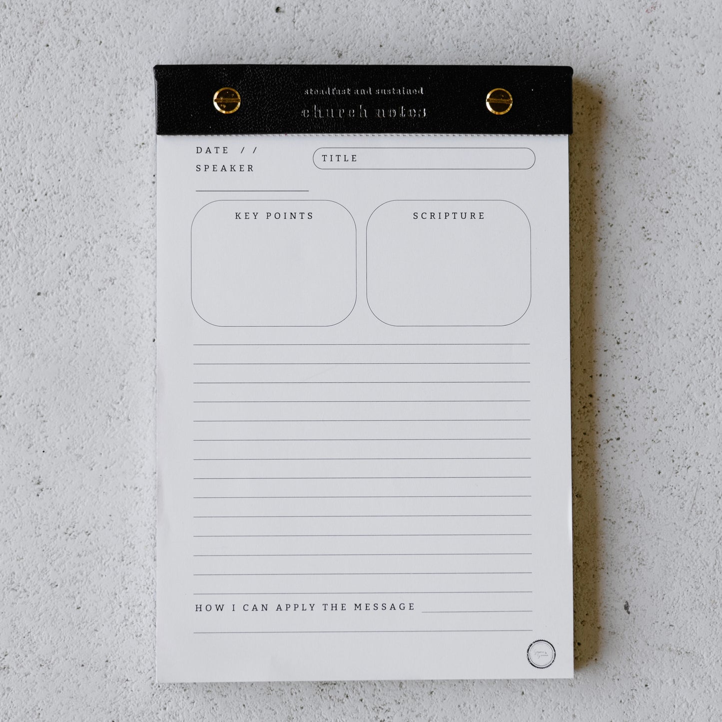 Church Notes Notepad