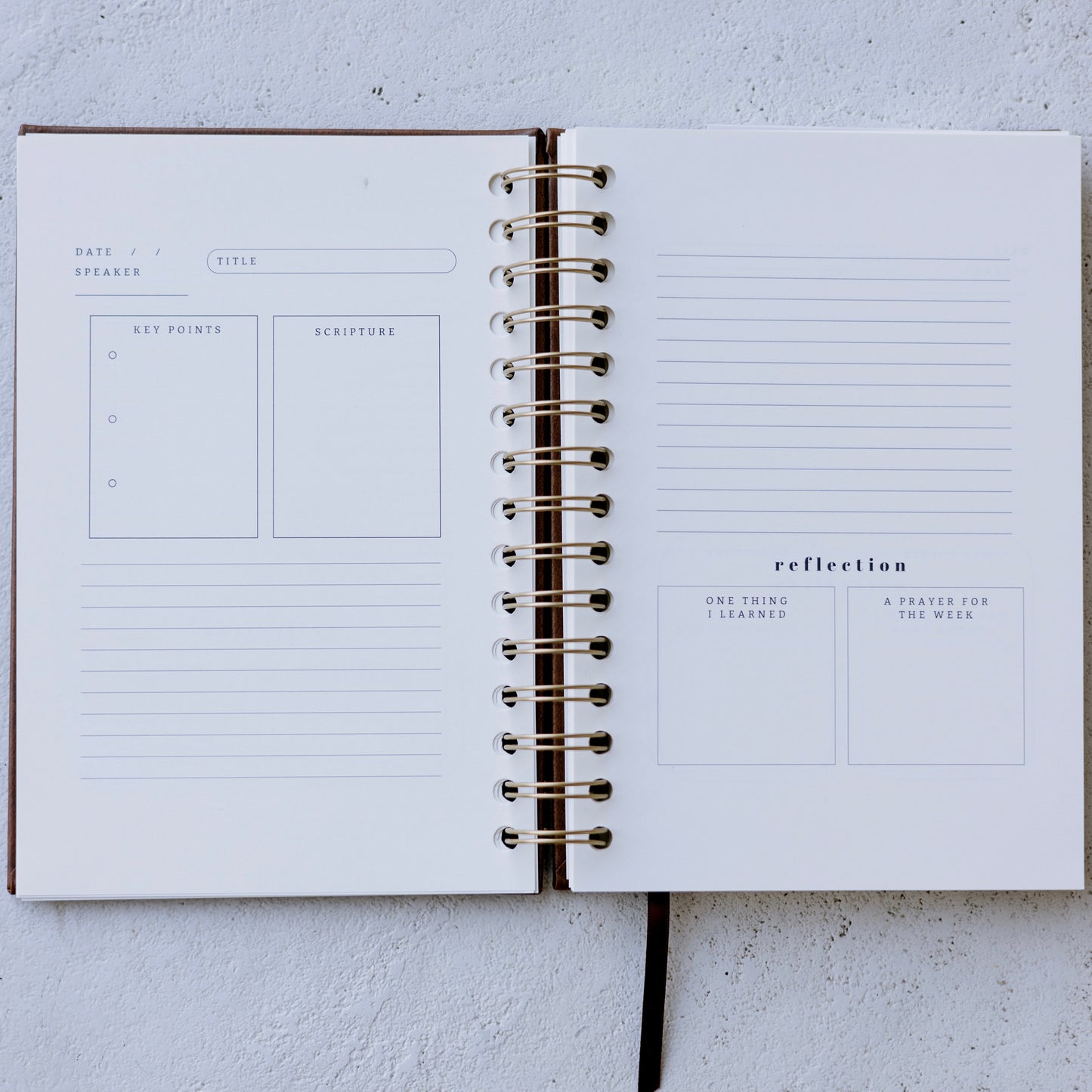 Church Notes Journal - EXTRA MARGIN SPACE Edition - Brown Faux Leather