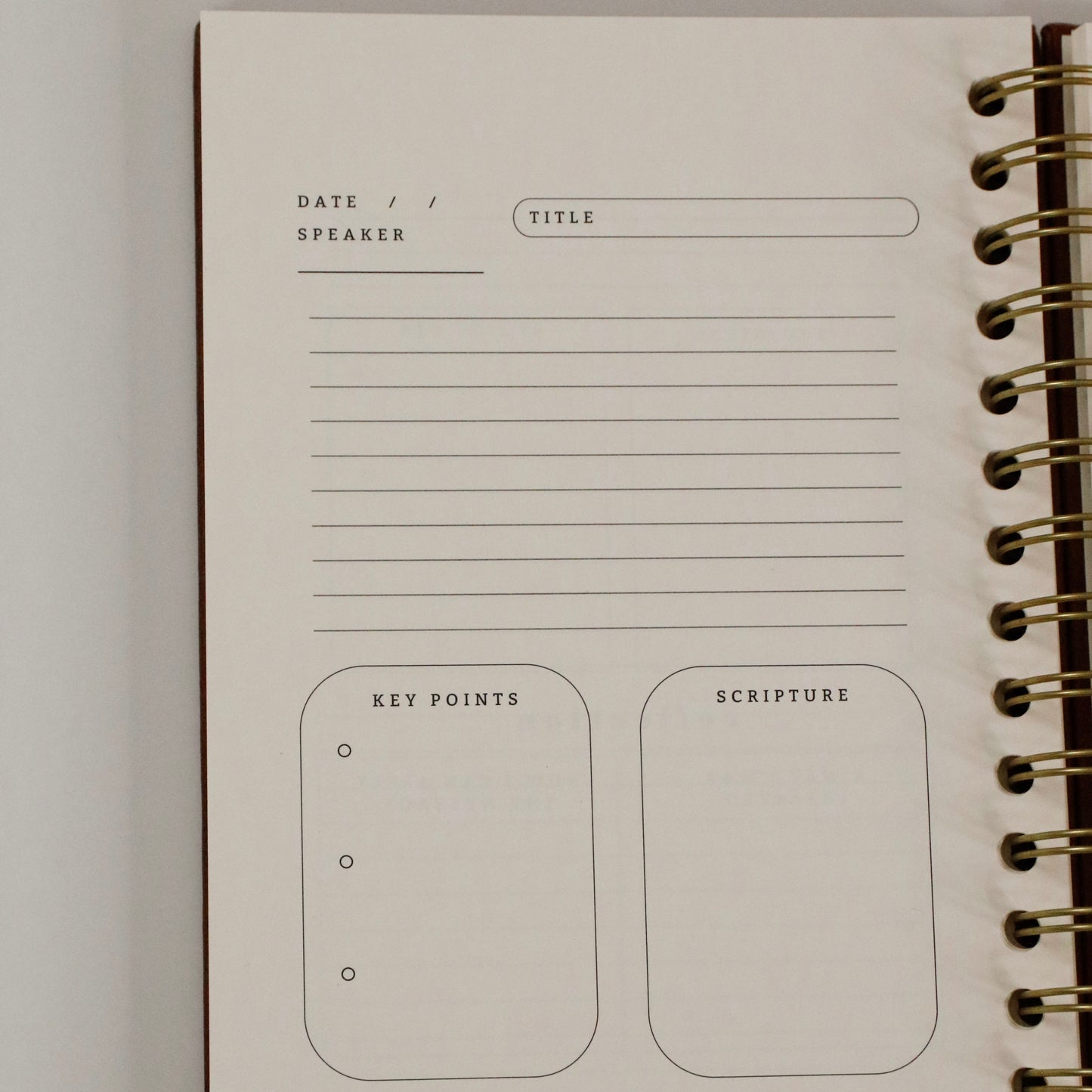 Church Notes Journal - EXTRA MARGIN SPACE Edition - Brown Faux Leather