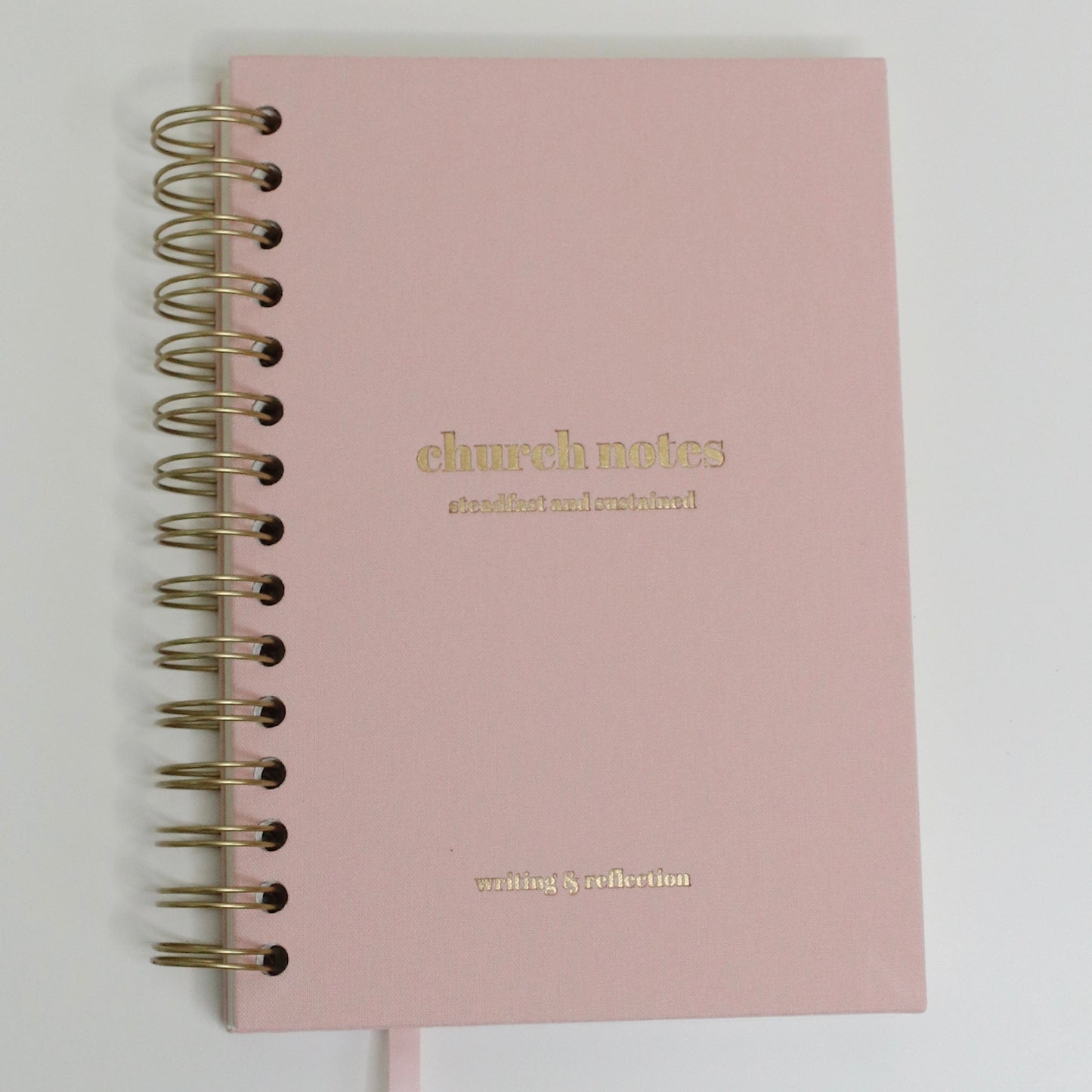 Church Notes Journal - Spiral Linen Pink