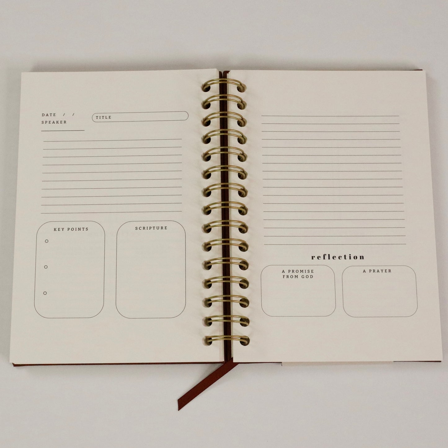 Church Notes Journal - EXTRA MARGIN SPACE Edition - Brown Faux Leather