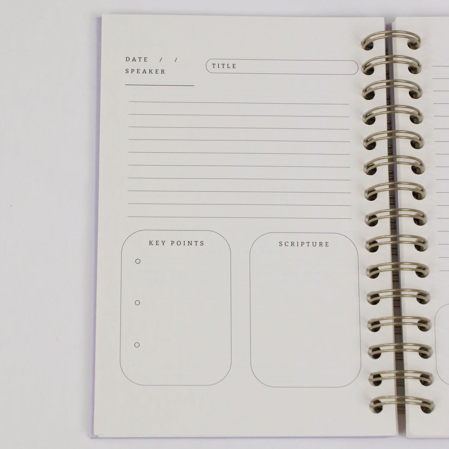 Church Notes Journal - Spiral Linen Purple