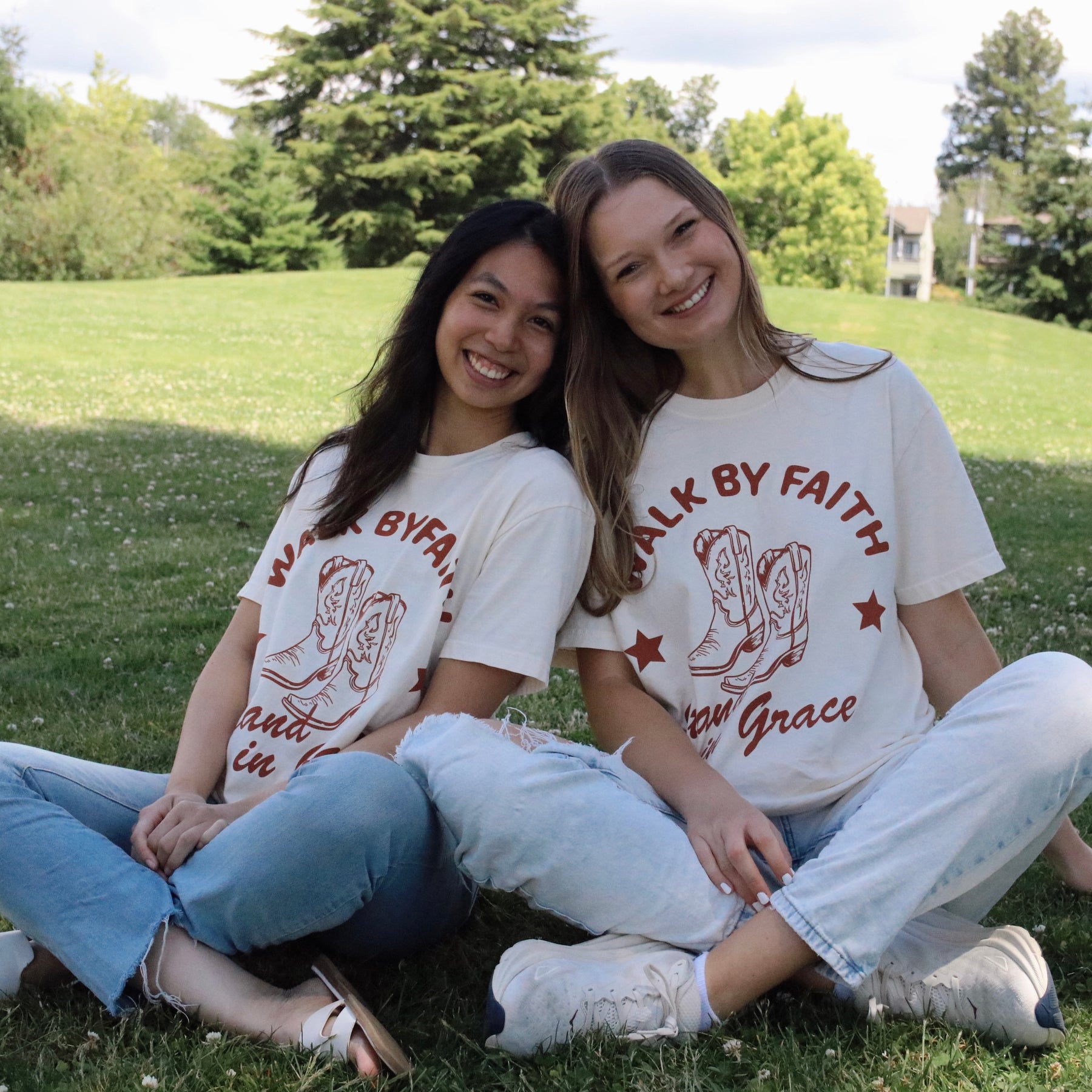 Faith t-shirt with Walk by Faith, Stand in Grace message