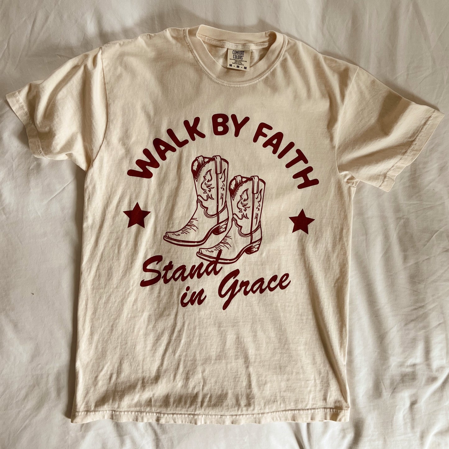 Walk by Faith, Stand in Grace Tee – Comfort Colors